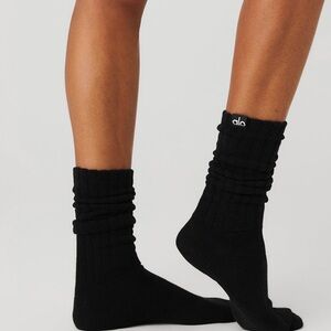 NWT Alo unisex scrunch socks in black size medium